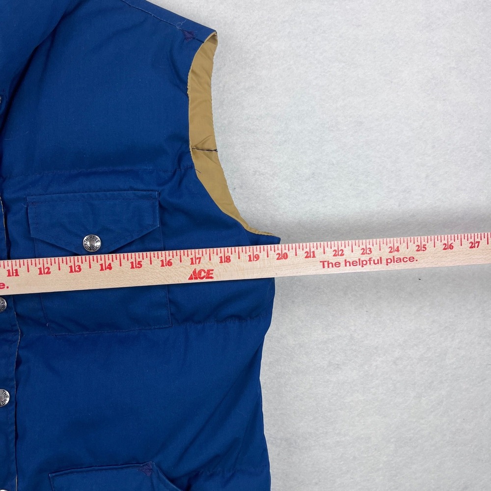 Vintage The North Face Down Puffer Vest Blue Brown Label Made in USA W-L - Picture 5 of 8